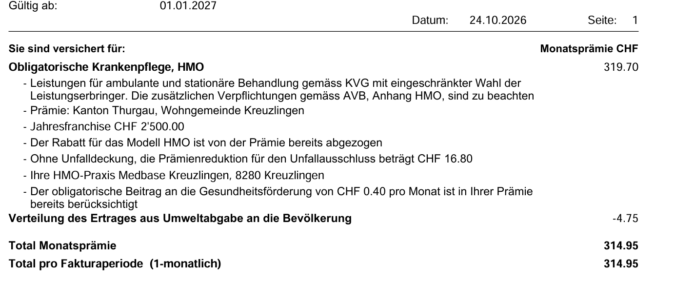 Atupri Police 2027 – 314.95 CHF